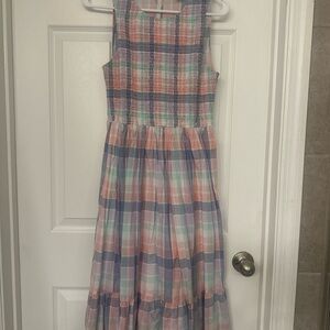 LOFT Multicolor Plaid Maxi Dress